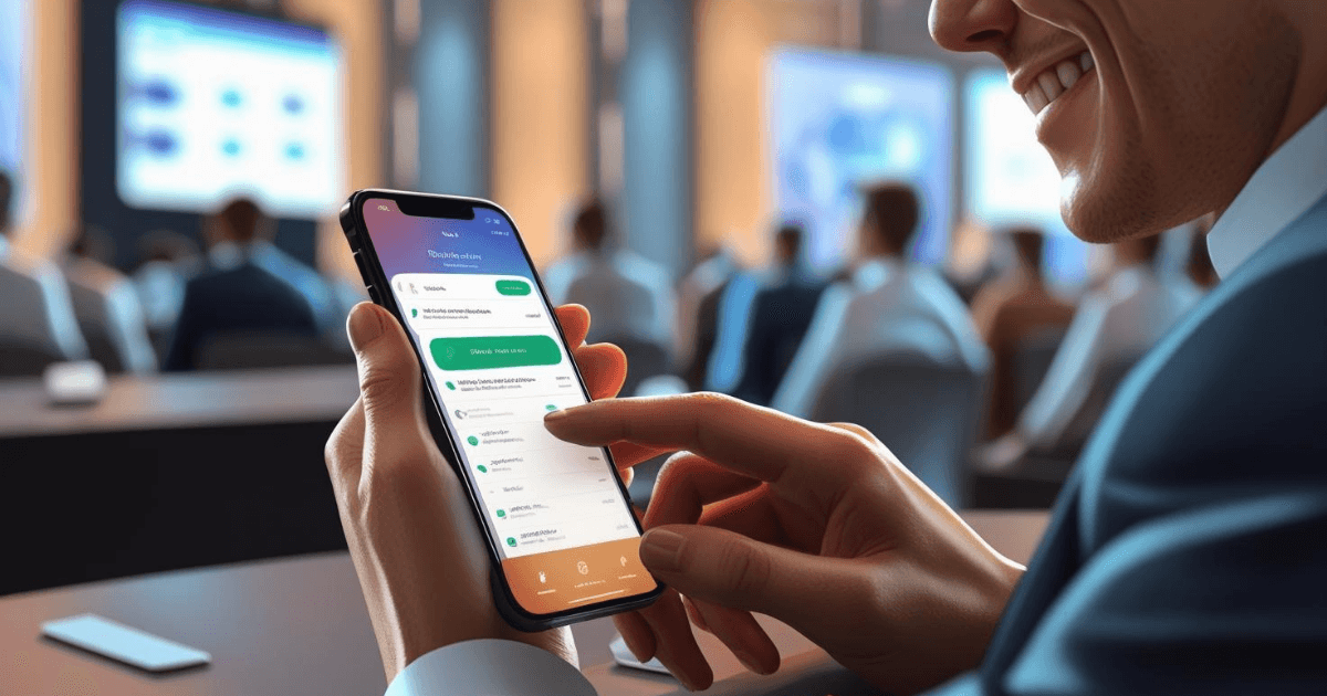 No app required - just text messaging for conference support